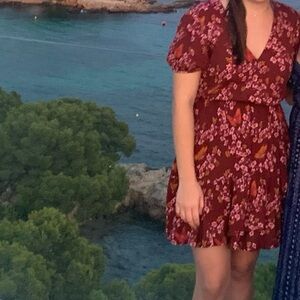 Madewell Brown Floral Midi Dress